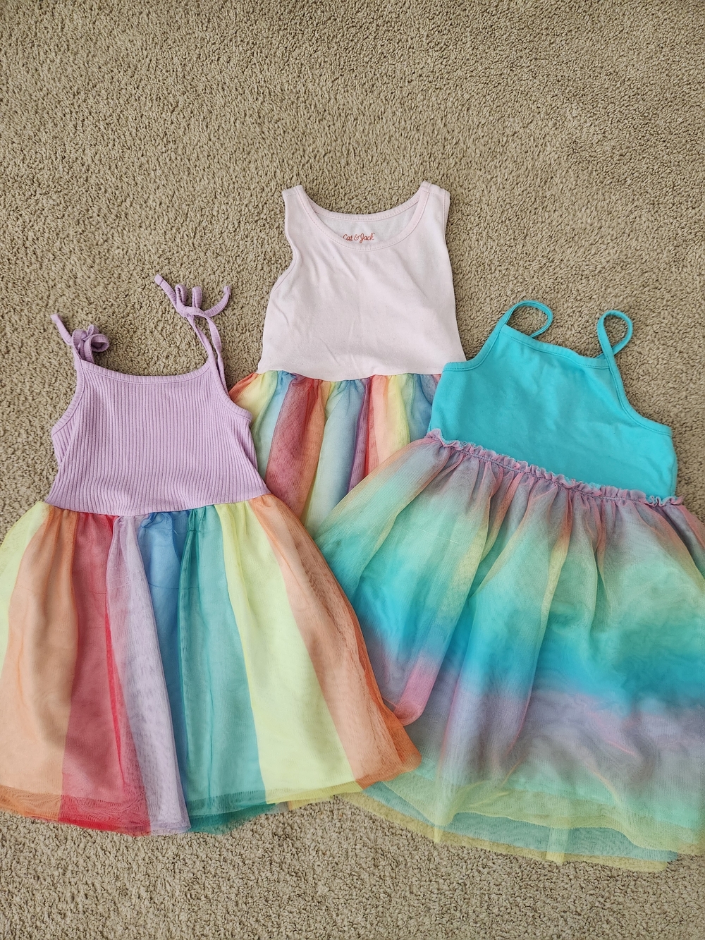 Cat & Jack Girls Rainbow Tulle Summer Dresses 5T